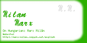 milan marx business card